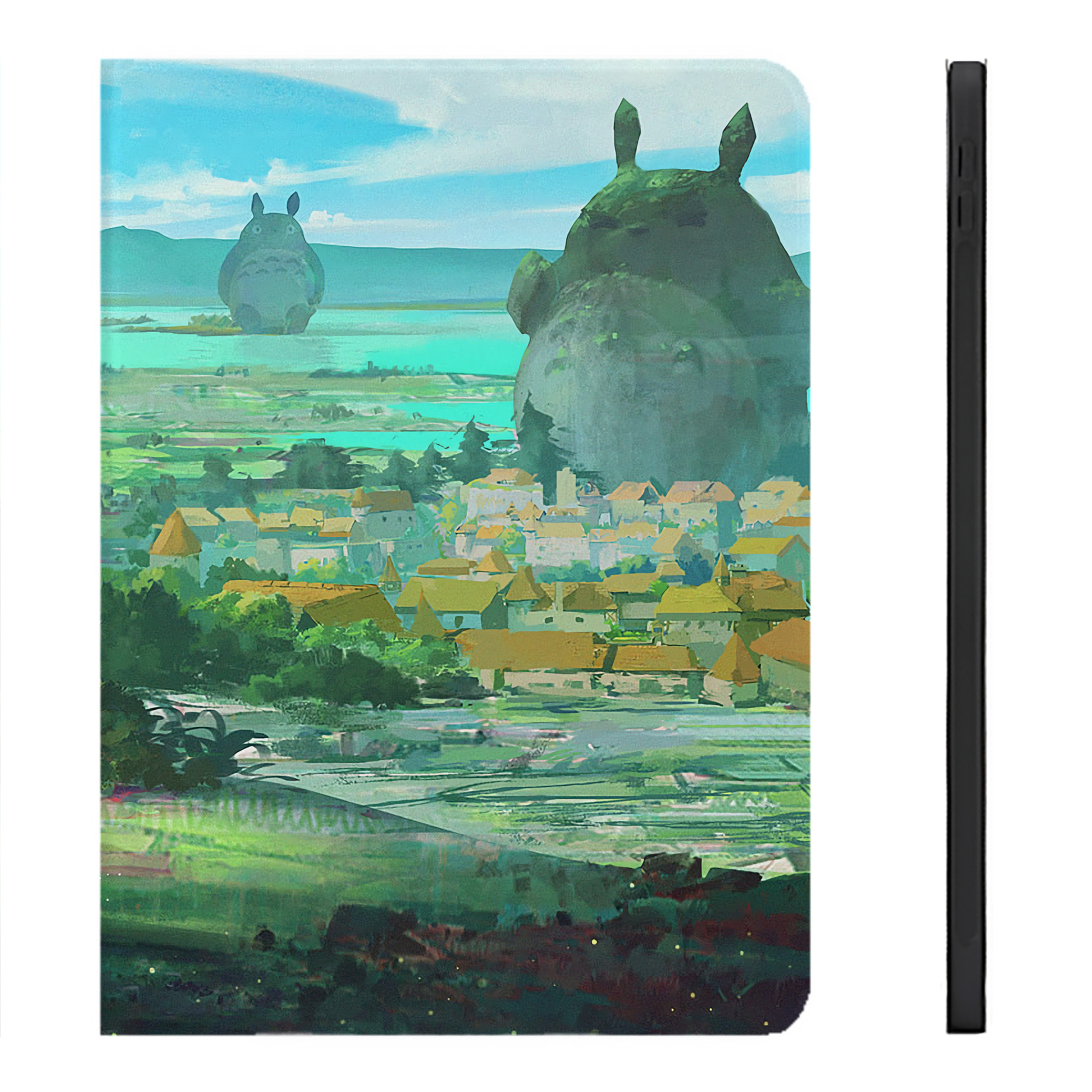 （画像用） となりのトトロ 草壁メイ 草壁サツキ My Neighbor Totoro Satsuki Kusakabe Mei Kusakabe IPadケース ペンホルダー付き ブックスタイルデザイン